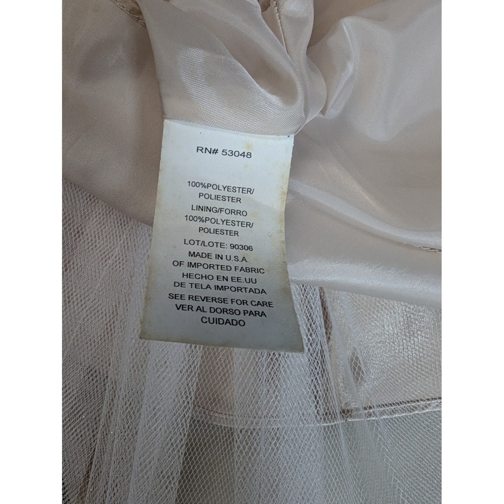 Morgan & Co Formal Gown Dress 5/6 Pink Gold Lace Tulle Satin Maxi Prom Evening - Picture 7 of 16